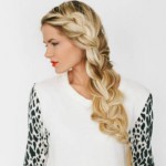 Simple Braid With Poof Hairstyle blonf hairs