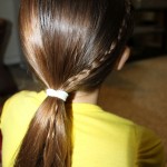 Simple Braid With Poof Hairstyle brown hairs