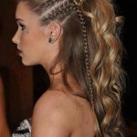 Simple Braid With Poof Hairstyle side braids