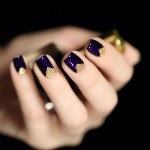 Trendy Triangles nail art design 1-purple-nail-art-designs