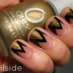 Trendy Triangles nail art design black-and-brown-nail-art-with-triangle-glitter