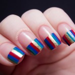 Visual Stripes a colorful nail art design004