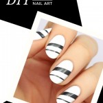 Visual Stripes a colorful nail art design007