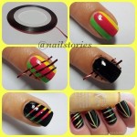 Visual Stripes a colorful nail art design010