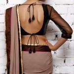 Deep back neck blouse designs for your saree