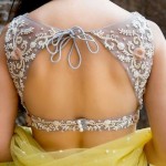 Deep back neck blouse designs for your sari