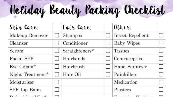 holiday cosmetic checklist