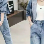 jean two piece set