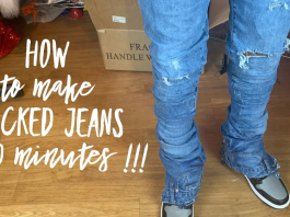 stacked jeans for men